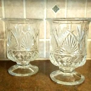 Vintage Cut Glass Hurricane Lamps